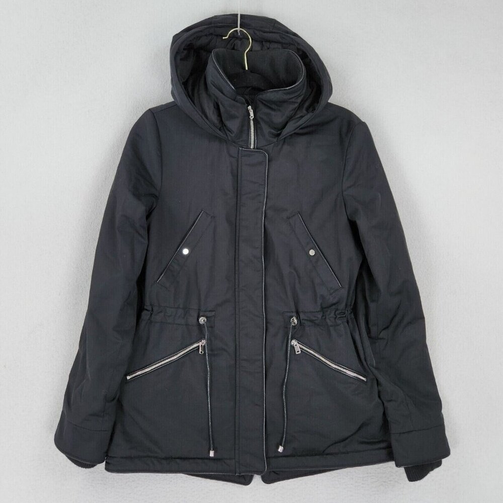 Zara Jacket Womens Extra Small Black Trafaluc Outerwear Parka Casual Utility